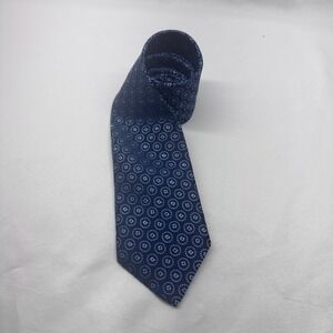 Charvet Silk Tie Mens OS Blue Geometric Medallion French Luxury Formal Dapper